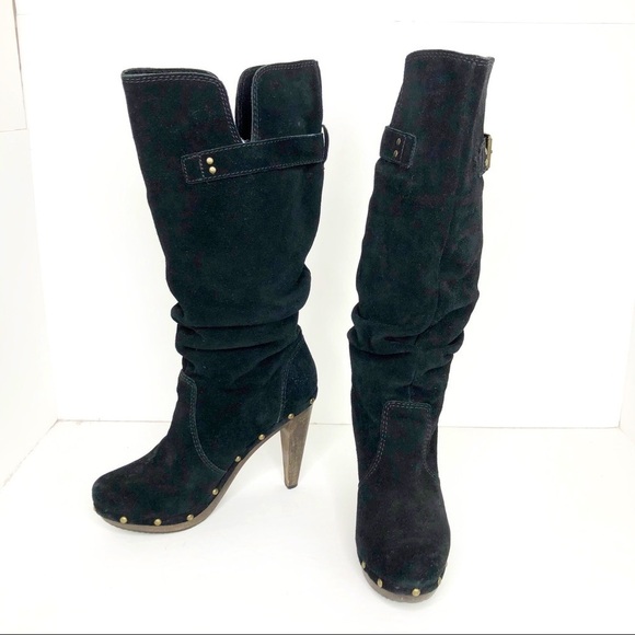 STEVEN by Steve Madden black suede heeled boots - Picture 2 of 12